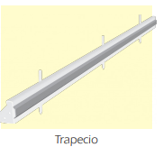 TRAPECIO, chapa de 3,20mm, largo 3m, base mayor 70mm, base menor 55 mm, altura 25mm