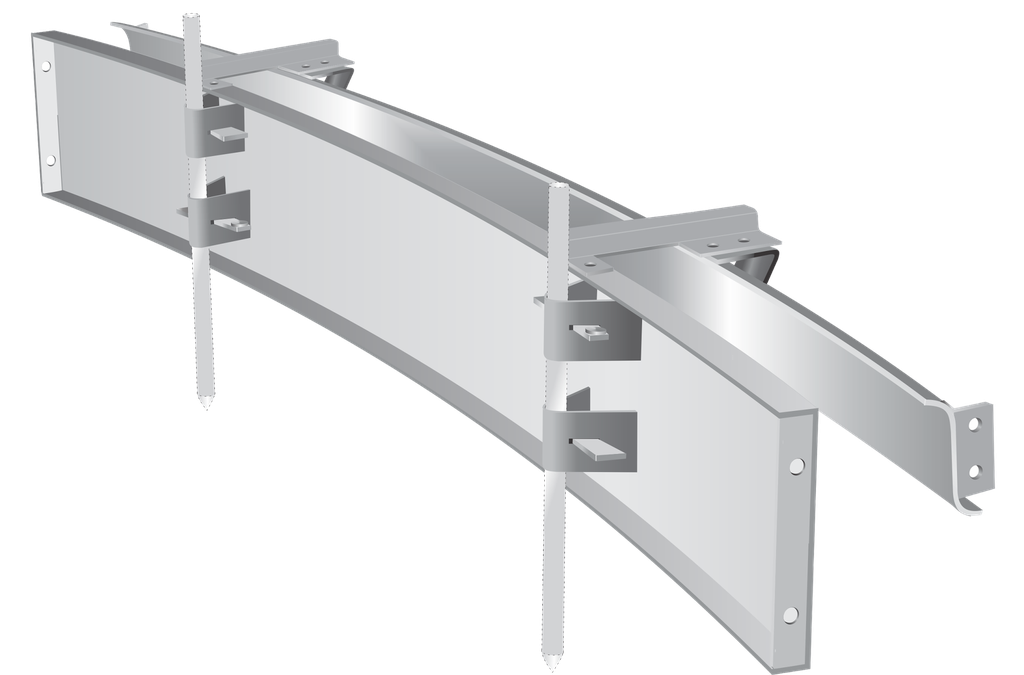 MOLDES BOCACALLE CURVO, chapa de 4,75 mm, respaldo en 2 sectores  alturas 15 cm y 18 cm y caravista altura 15 cm, una esquina (90°),  radio 8 m en 5 tramos, desarrollo 12,56 m