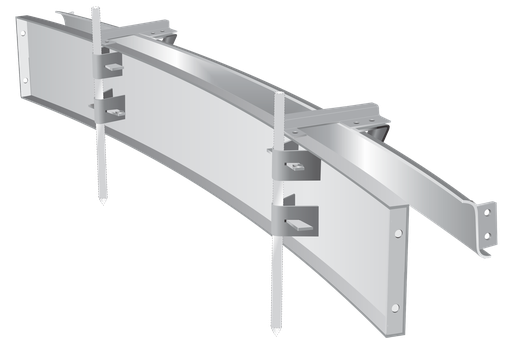 [MP1150600] MOLDE CORDÓN CURVO, chapa de 3,20mm, respaldo y caravista altura 15cm, una esquina(90°), radio 6m en 4 tramos, desarrollo 9,42m