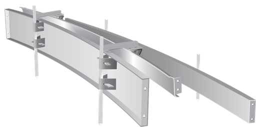 [MP4550600] MOLDE BOCACALLE CORDÓN CUNETA CURVO, respaldo altura 30cm y  costado cuneta altura 15cm, chapa 3,20mm y caravista altura 15cm chapa de 4,75mm, una esquina (90°), radio 6m en 4  tramos, desarrollo 9,42m